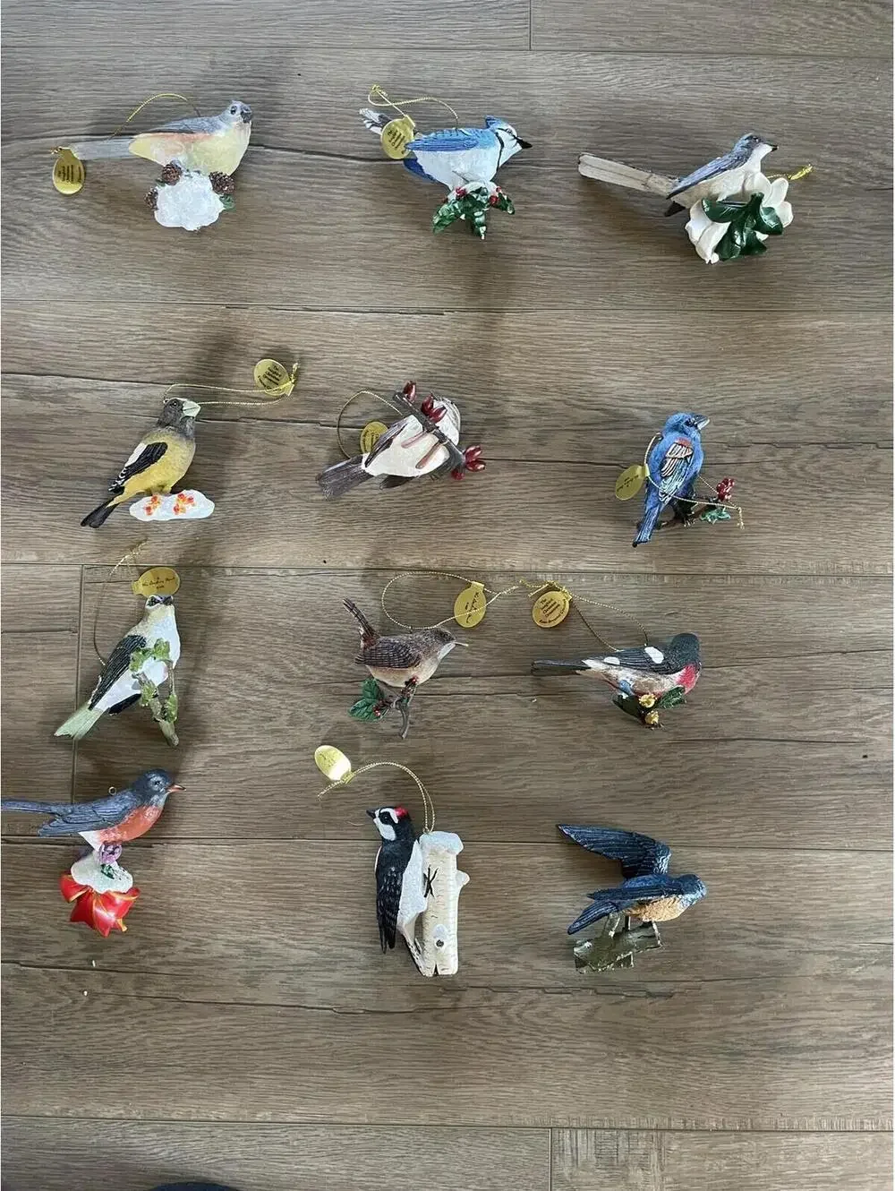 Danbury Mint The Song Bird Christmas Ornaments Box Of 12